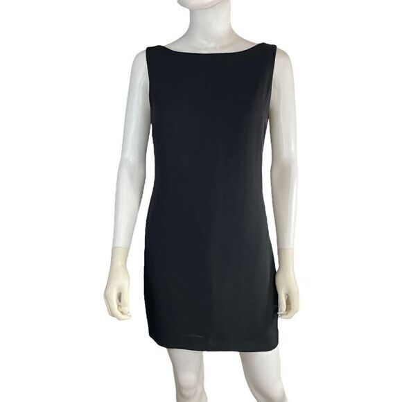 Laundry by Shelli Segal Women’s Size 8 Black Back Ruched Ruffle Mini Dress - Picture 1 of 7